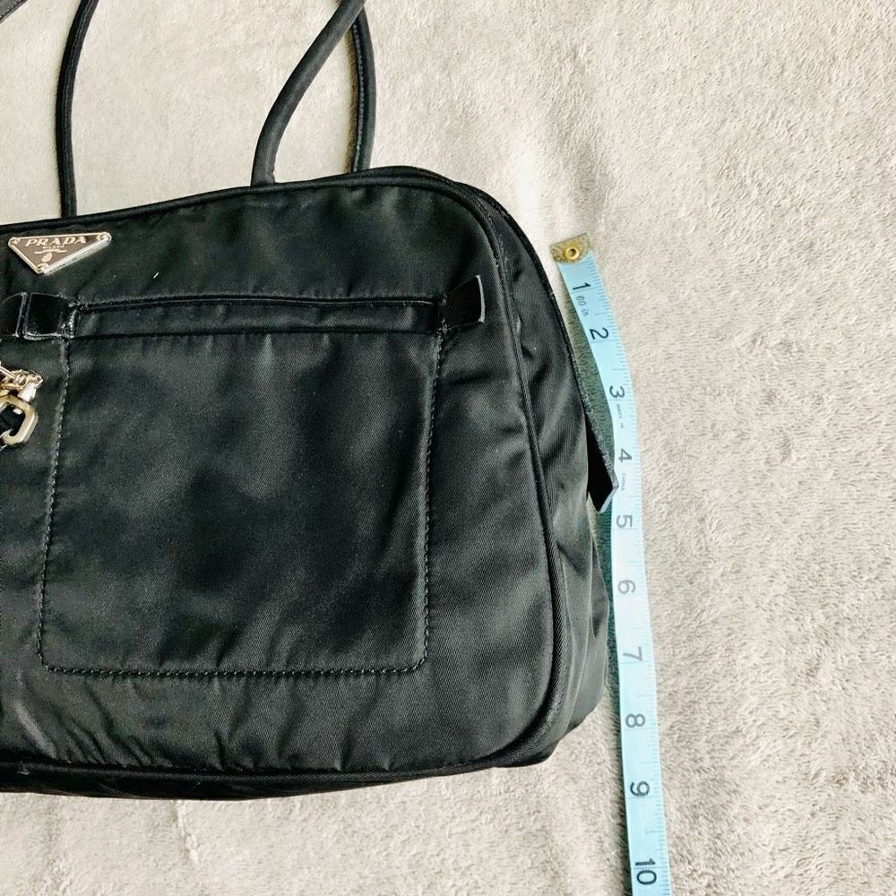 Vintage Prada Tessuto Black Nylon Front Zipper Pocket Mini Boston Bag - Picture 14 of 16